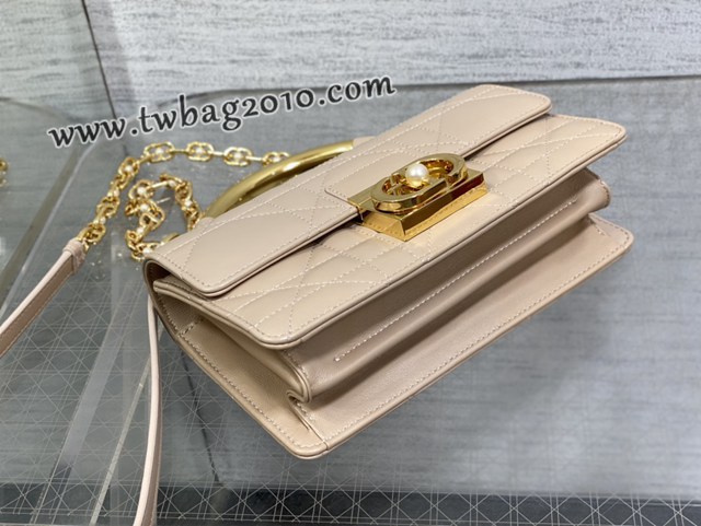 Dior专柜新款迪奥高仿原单Ange链条包珍珠链条羊皮手提肩背包 djfk1308